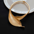 Sculptural Matte Metal Collar Necklace In Two Finishes view 7