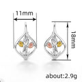 Silver-Tone Teardrop Leverback Earrings with Three-Tone Tulips view 4