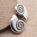 Spiral Shell Small-Hole Bead in Antique Silver Tone view 2
