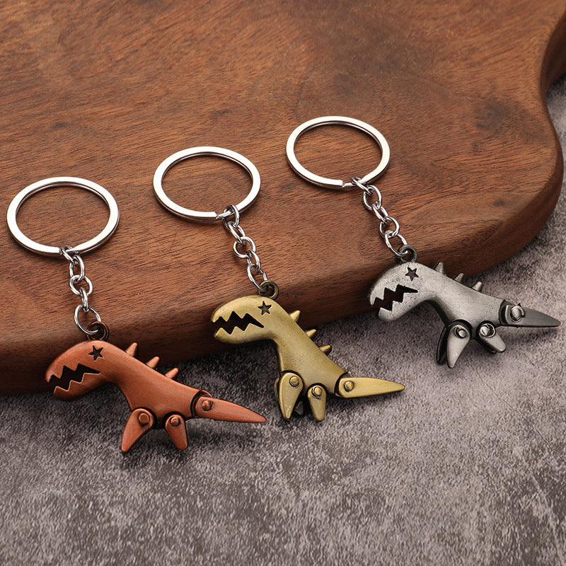 Creative Metal Dinosaur Keychain Bag Charm Gift Accessory