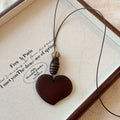 Brown Wood Geometric Pendant Cord Necklaces Jewelry Accessory view 4