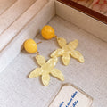 Colorful Resin Starfish Drop Earrings With Polished Metal Details view 7