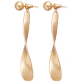 Twisted Ribbon Long Drop Earrings In Gold Tone Or Silver Tone view 5