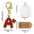 Red Enamel A Plus Grade Charm Keychain Gold Lobster Clasp view 2