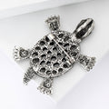 Abalone Shell Turtle Brooch in Detailed Metal and Crystal Design view 4