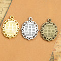 Small Oval Floral Edge Pendant Trays in Three Finishes view 2