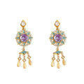 Gold Tone Multicolor Dreamcatcher Star Tassel Stud Earrings view 5