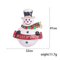 White Enamel Snowman Brooch With Let It Snow Banner view 5