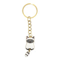 Cartoon Cat Keychain Gold Ring Chain Swinging Tail Charm view 8