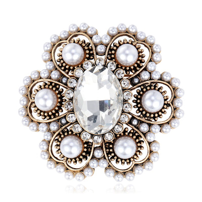 Front product view of an antique style brooch