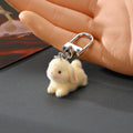 Flocked Mini Bunny Resin Keychains 7 Pose Color Styles view 8