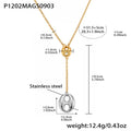 Polished Coffee Bean Y Lariat Necklace Gold and Steel Tones view 8
