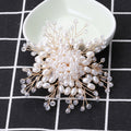 White Pearl Cluster Brooch With Radiating Beaded Sprays view 6