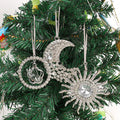 Rhinestone Moon Sun Ring Hanging Ornament Metal Tree Charm view 1
