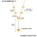 Heart Y Drop Necklaces in Polished Gold and Silver Tone view 6