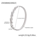 Stainless Steel Zircon Clasp Bangles Twist Lattice Chain Styles view 8