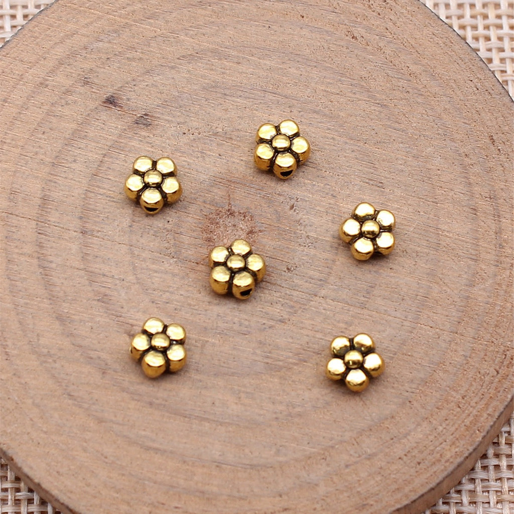 5.7x5.7x3.5mm 0.35g Multi-Color Zinc Alloy Flower Small Hole Spacer Beads for DIY Bracelet Jewelry Making