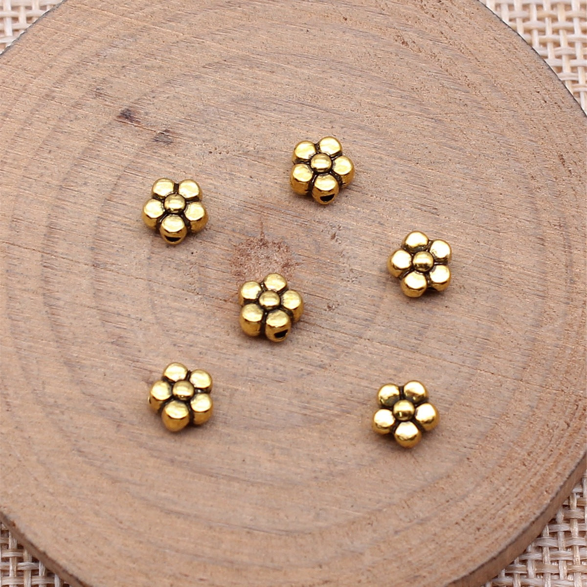 5.7x5.7x3.5mm 0.35g Multi-Color Zinc Alloy Flower Small Hole Spacer Beads for DIY Bracelet Jewelry Making