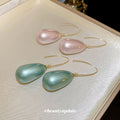 Glossy Teardrop Bead Earrings in Five Bright Color Options view 3