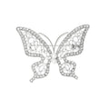 Openwork Butterfly Brooch Pearl Clear Rhinestone Silver Gold view 5