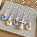 Oval Resin Pendant Necklaces in Five Soft Color Options view 4