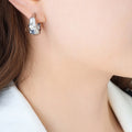 Bamboo Segment Open C Hoop Earrings In Gold Or Steel view 7