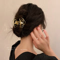 Gold Tone Camellia Pearl Hair Claw In Small Or Large Size view 2