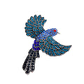 Aqua Gold Tone Hummingbird Crystal Metal Brooch Pin view 5