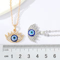 Crystal Lash Evil Eye Pendant Necklaces in Gold and Silver Tone view 5
