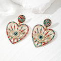 Gold Tone Rhinestone Evil Eye Drop Earrings 8 Styles view 2
