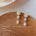 Pearl Drop Stud And Hoop Earrings Gold Silver Seven Styles view 11
