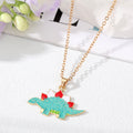 Gold and Silver Tone Christmas Dinosaur Pendant Necklaces view 3