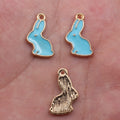 Gold Tone Sitting Rabbit Enamel Charms in Four Colors view 2