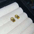 Gold Tone Rectangular Crystal Stud Earrings In Eight Colors view 11