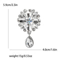 Crystal Flower Cluster Brooch With Teardrop in Eight Colors view 9