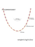Gold Evil Eye Enamel Necklaces Agate Drop Fringe Styles view 7