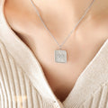 Square Sunburst Heart Stud Earrings And Matching Pendant Necklaces view 5