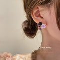Colorful Crystal Flower Cluster Stud Earrings Fashion Jewelry Accessories view 2
