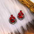 Dark Metal Geometric Rhinestone Cluster Studs Four Styles view 4