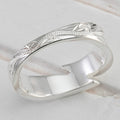 Silver Engraved Leaf Scroll Wrap Open Ring Sizes 6-10 view 2
