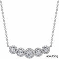 Five Circle White Stone Necklace with Silver Tone Chain view 5