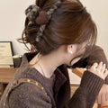 Leopard Fuzzy Claw Clip Brown Flocked Heart Accent view 3