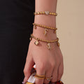 Seahorse Octopus and Heart Crystal Bracelets in Gold Tone view 3