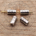 Antique Silver Ridged Cylinder Spacer Bead With Small Hole view 2