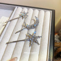 Rhinestone Star Moon Bobby Hair Pins Silver Three Styles view 2