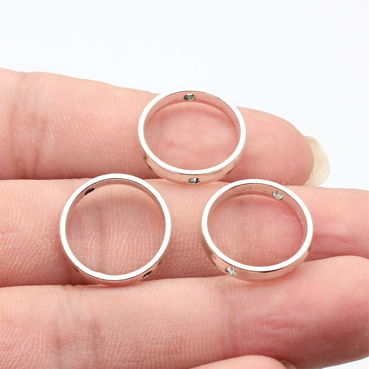 18x18mm 1.5g Multicolor Zinc Alloy Round Ring Spacer Beads for Bracelet Jewelry Making