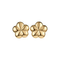 Polished Rounded Flower Stud Earrings in Gold and Silver Tones view 5