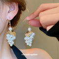 Pearl Grape Cluster Hook Drop Earrings for Women Fashion Jewelry view 1