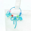 Butterfly Bow Gummy Bear Charm Cable Keychain with Letter Beads view 4