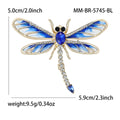 Long Tail Dragonfly Brooch in Four Gradient Enamel Colors view 7